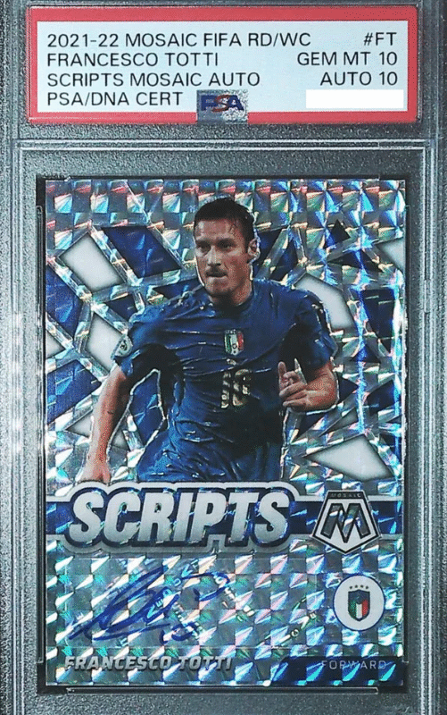 [PSA10_AUTO10] 2021-22 PANINI MOSAIC FIFA RD WC FT Scripts Mosaic Auto Francesco Totti